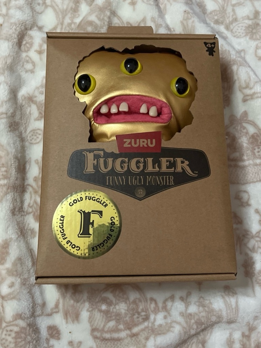 ZURU Fuggler Gold Funny Ugly Monster Plush - Gold and Pink